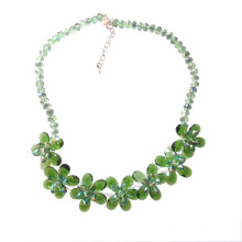 Luxury Green Multi Blume Kristall Aussage Halskette für Party oder Show